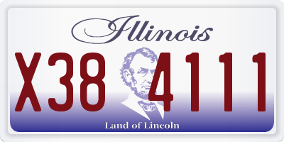 IL license plate X384111