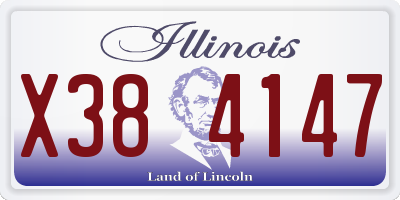 IL license plate X384147