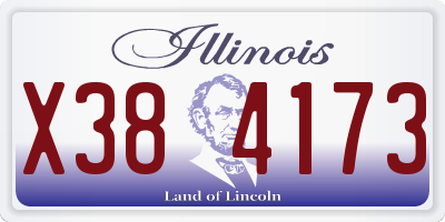 IL license plate X384173
