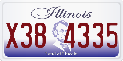 IL license plate X384335