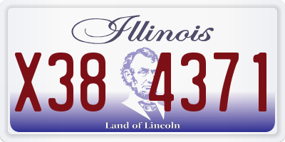 IL license plate X384371