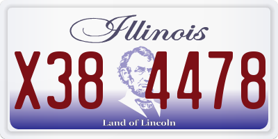 IL license plate X384478