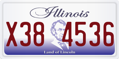 IL license plate X384536