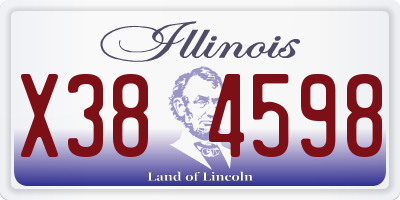 IL license plate X384598