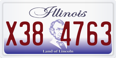 IL license plate X384763