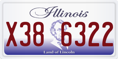 IL license plate X386322