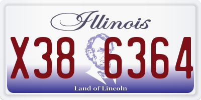 IL license plate X386364