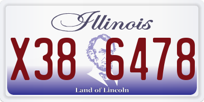 IL license plate X386478