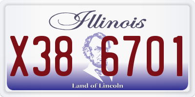 IL license plate X386701