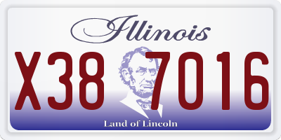 IL license plate X387016