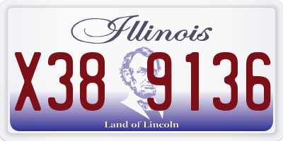 IL license plate X389136