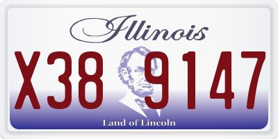 IL license plate X389147