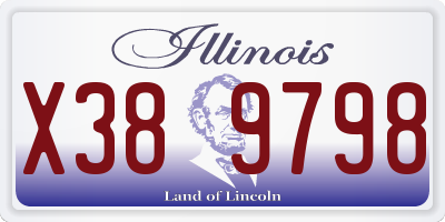 IL license plate X389798