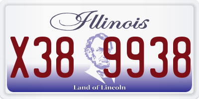 IL license plate X389938