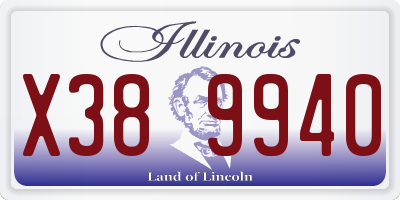 IL license plate X389940