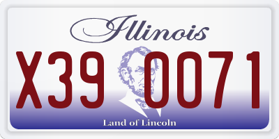 IL license plate X390071