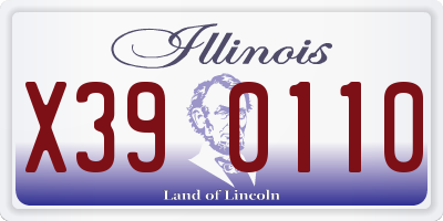 IL license plate X390110