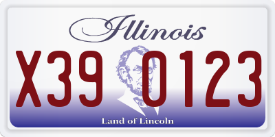 IL license plate X390123