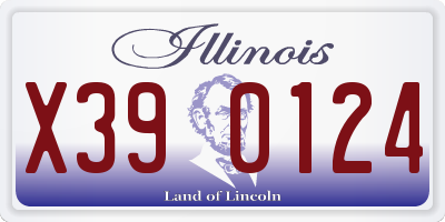 IL license plate X390124