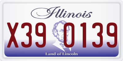 IL license plate X390139