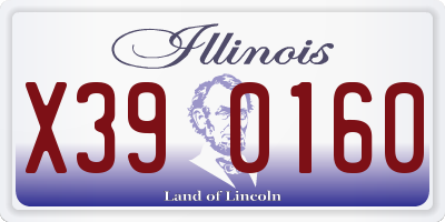IL license plate X390160