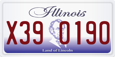 IL license plate X390190