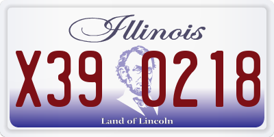 IL license plate X390218