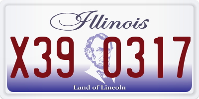 IL license plate X390317