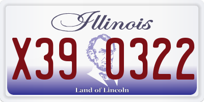 IL license plate X390322
