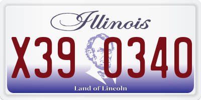 IL license plate X390340