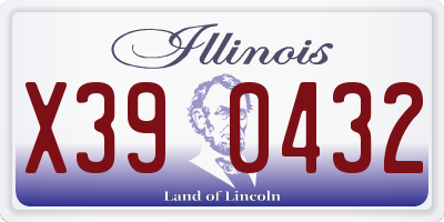 IL license plate X390432