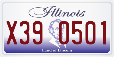 IL license plate X390501