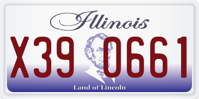 IL license plate X390661
