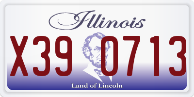 IL license plate X390713