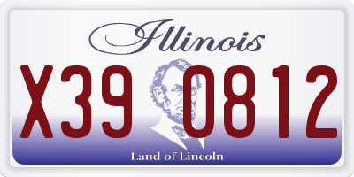 IL license plate X390812