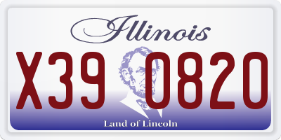 IL license plate X390820