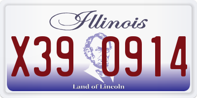 IL license plate X390914