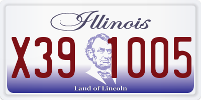 IL license plate X391005