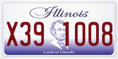 IL license plate X391008