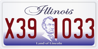 IL license plate X391033