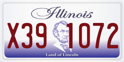 IL license plate X391072