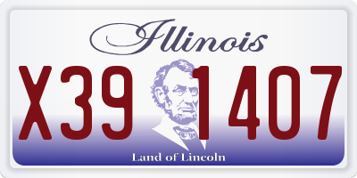 IL license plate X391407