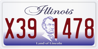 IL license plate X391478