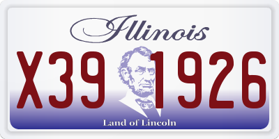 IL license plate X391926