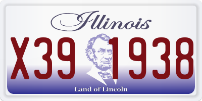 IL license plate X391938