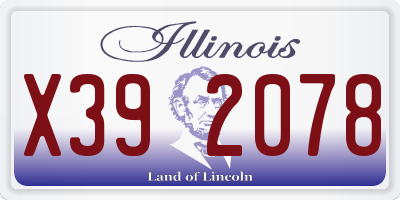 IL license plate X392078