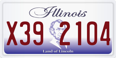 IL license plate X392104