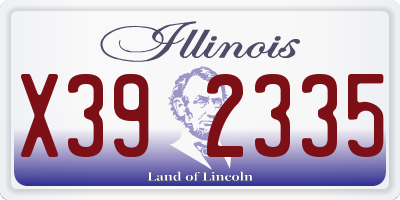IL license plate X392335