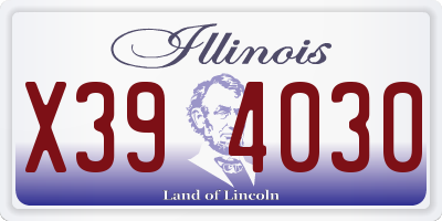 IL license plate X394030
