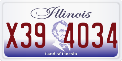 IL license plate X394034
